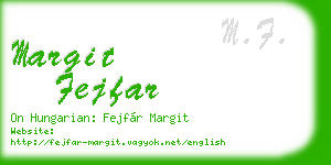 margit fejfar business card